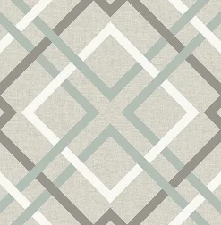 Brewster 2766-22649 Tuvalu Taupe Plaid Wallpaper Sale