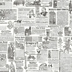 Brewster 3119-13081 Underwood Black Vintage Newspaper Wallpaper Online