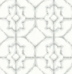 Brewster/ASP 2902-25528 Verandah Grey Shibori Wallpaper> Damask, Trellis & Geometrics