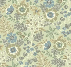 Brewster/ASP 2970-87532 Voysey Green Floral Wallpaper Best