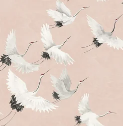 Brewster/ASP 2764-24305 Windsong Pink Crane Wallpaper Discount