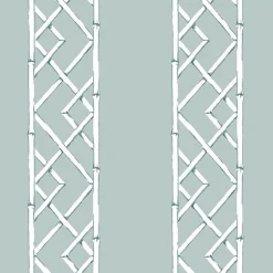 Brewster/ASP Aqua Latticework Wallpaper> Florals