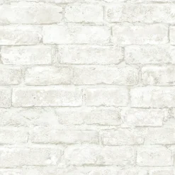 Brewster Arlington Off-White Brick Wallpaper New