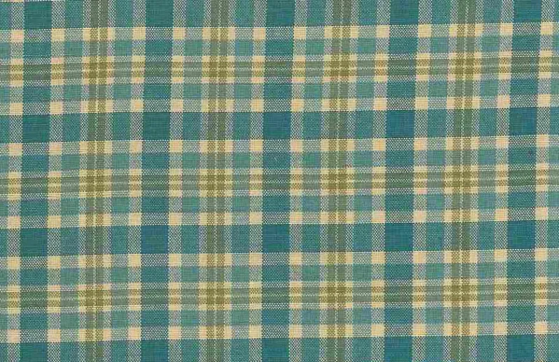 Laura Kiran Aruba Plaid Turquoise Multi Fabric Discount