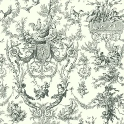 York Ashford Toiles Old World Toile Wallpaper (AT4237_B12)> Damask, Trellis & Geometrics