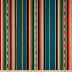 Laura Kiran Bandolier Stripe Teal Multi Fabric Hot