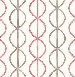Brewster/ASP Banning Stripe Pink Geometric Wallpaper New