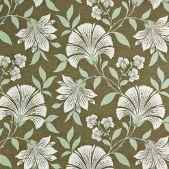 Regal Blanche Aloe Fabric> Florals