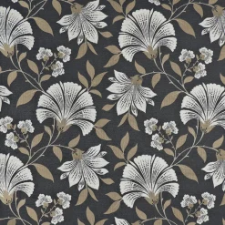 Regal Blanche Charcoal Fabric> Florals