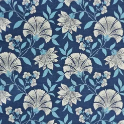 Regal Blanche Indigo Fabric> Florals