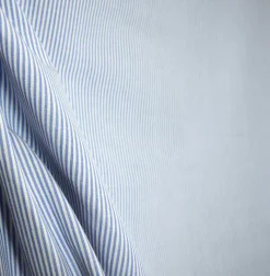 Stock/Heritage/Roth Blue Pin Stripe Fabric DE71 Essex Sky Roth> Stripes & Chevrons