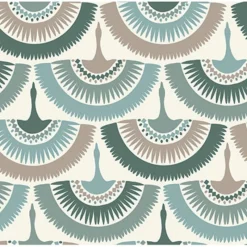 York/AV BO6644 Green Feather and Fringe Wallpaper Hot