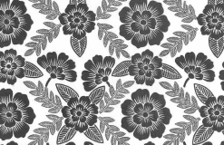 Laura Kiran Bohemia Print Black Fabric Hot