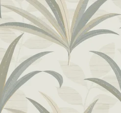 York/AV CA1551 White/Off Whites El Morocco Palm Wallpaper> Architectural