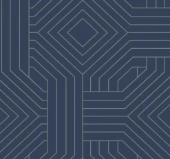 York CI2375 Navy Diverging Diamonds Wallpaper> Florals