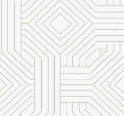 York CI2374 White Diverging Diamonds Wallpaper