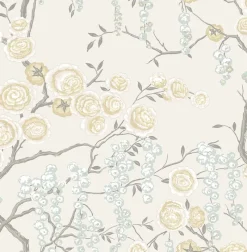 Brewster/ASP Citrine Peony Tree Wallpaper Hot