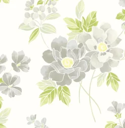 Brewster/ASP Claressa Grey Floral Wallpaper> Architectural
