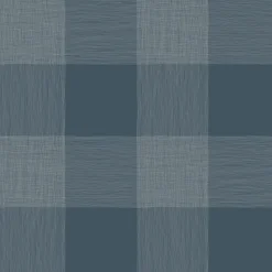 York Common Thread Navy/White Magnolia Home Vol. II Wallpaper> Damask, Trellis & Geometrics