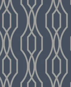 Brewster/ASP Coventry Blue Trellis Wallpaper Clearance