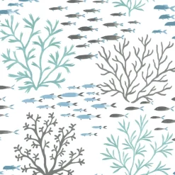 York CV4406 Blue Brown Marine Garden Wallpaper> Architectural
