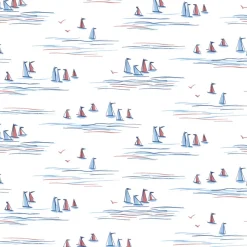 York CV4461 Blue Red Full Sails Wallpaper Best