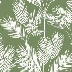 York CV4411 Green King Palm Silhouette Wallpaper> Architectural