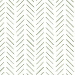 York CV4452 Green Painted Herringbone Wallpaper> Damask, Trellis & Geometrics