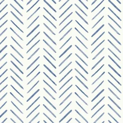 York CV4455 Navy Painted Herringbone Wallpaper Best