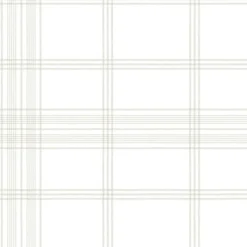 York CV4466 Off White Charter Plaid Wallpaper> Damask, Trellis & Geometrics