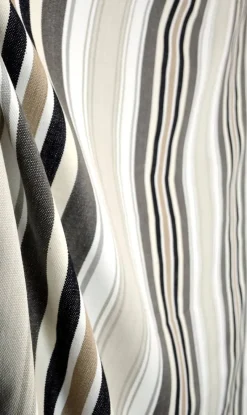 Heritage/Roth D3008 Bridgewater Charcoal Stripe Fabric New