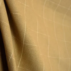 Heritage/Roth D2954 Copley Square Caramel Light Brown Beige Herringbone Weave Cream Check Fabric Discount