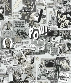 York DI0946 Black/White Marvel Comics Pow! Wallpaper Discount