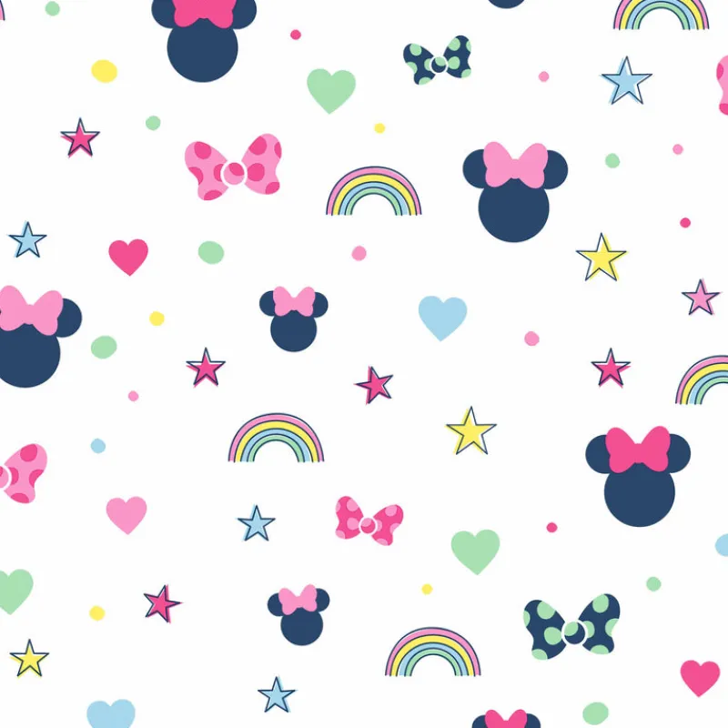 York DI0991 Pink Disney Minnie Mouse Rainbow Wallpaper Clearance