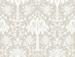 York DM5013 Beige Palmetto Palm Damask Wallpaper Sale