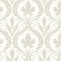 York DM4924 Beige White Adirondack Damask Wallpaper Sale