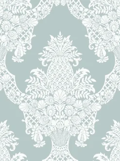 York DM4973 Blue Pineapple Plantation Wallpaper Best