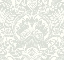 York DM4998 Green Egret Damask Wallpaper> Florals