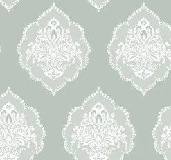 York DM4982 Green Signet Medallion Dam Wallpaper Outlet