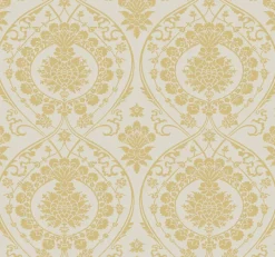 York DM4903 Off White Gold Imperial Damask Wallpaper> Florals