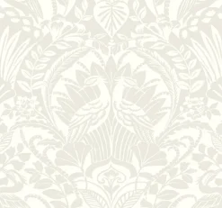 York DM4997 Taupe Egret Damask Wallpaper> Florals