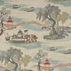 Regal Dragon Boat Linen Fabric Best