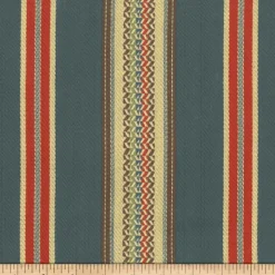 Laura Kiran El Dorado Stripe Blue Fabric> Stripes & Chevrons