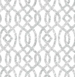 Brewster/ASP Ethereal Silver Trellis Wallpaper Sale