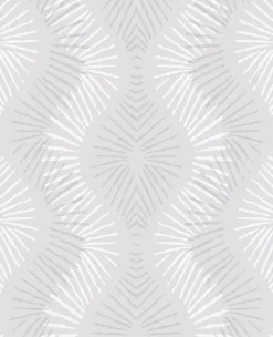 Brewster/ASP Feliz Silver Beaded Ogee Wallpaper> Damask, Trellis & Geometrics