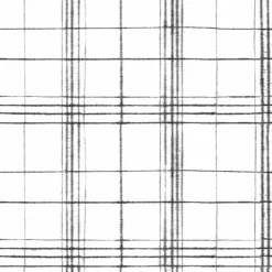 York FH4016 Black/White Farmhouse Plaid Wallpaper> Damask, Trellis & Geometrics