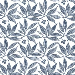 York FH4062 Navy/White Chokeberry Block Print Wallpaper Clearance