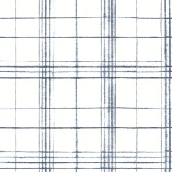 York FH4017 Navy/White Farmhouse Plaid Wallpaper Hot