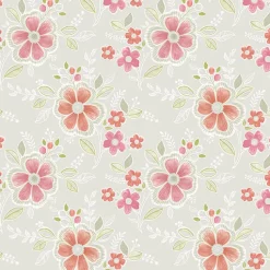 Brewster For Your Bath III Chloe Peach Floral Wallpaper> Architectural