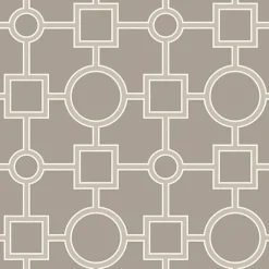 Brewster For Your Bath III Matrix Taupe Geometric Wallpaper> Florals